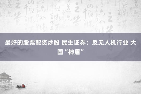 最好的股票配资炒股 民生证券：反无人机行业 大国“神盾”