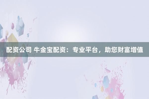配资公司 牛金宝配资：专业平台，助您财富增值