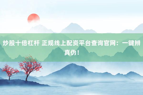 炒股十倍杠杆 正规线上配资平台查询官网：一键辨真伪！