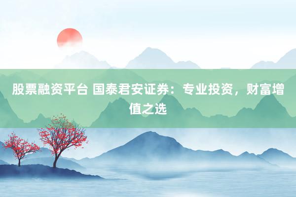 股票融资平台 国泰君安证券：专业投资，财富增值之选
