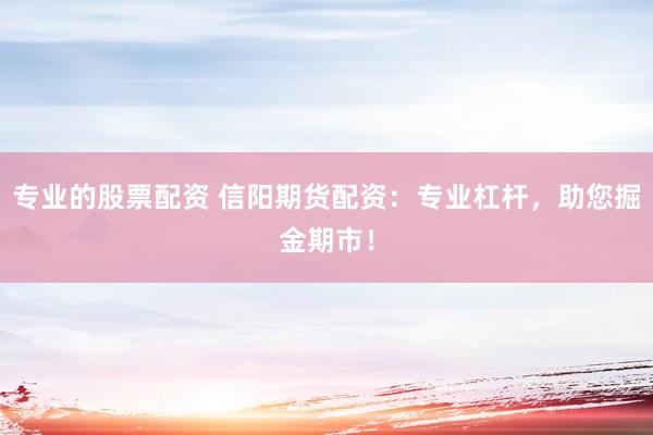 专业的股票配资 信阳期货配资：专业杠杆，助您掘金期市！