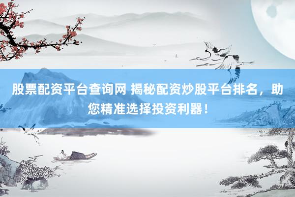 股票配资平台查询网 揭秘配资炒股平台排名，助您精准选择投资利器！