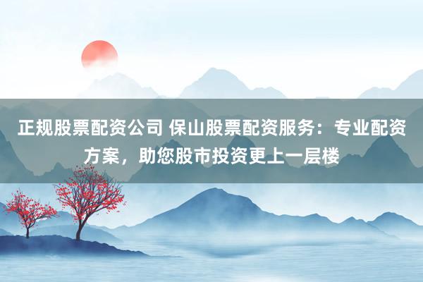 正规股票配资公司 保山股票配资服务：专业配资方案，助您股市投资更上一层楼
