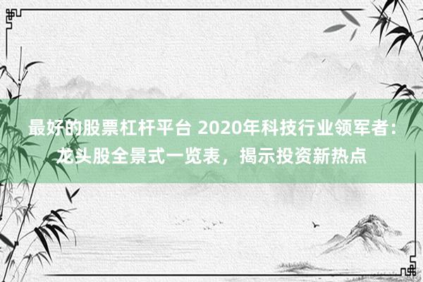 最好的股票杠杆平台 2020年科技行业领军者：龙头股全景式一览表，揭示投资新热点
